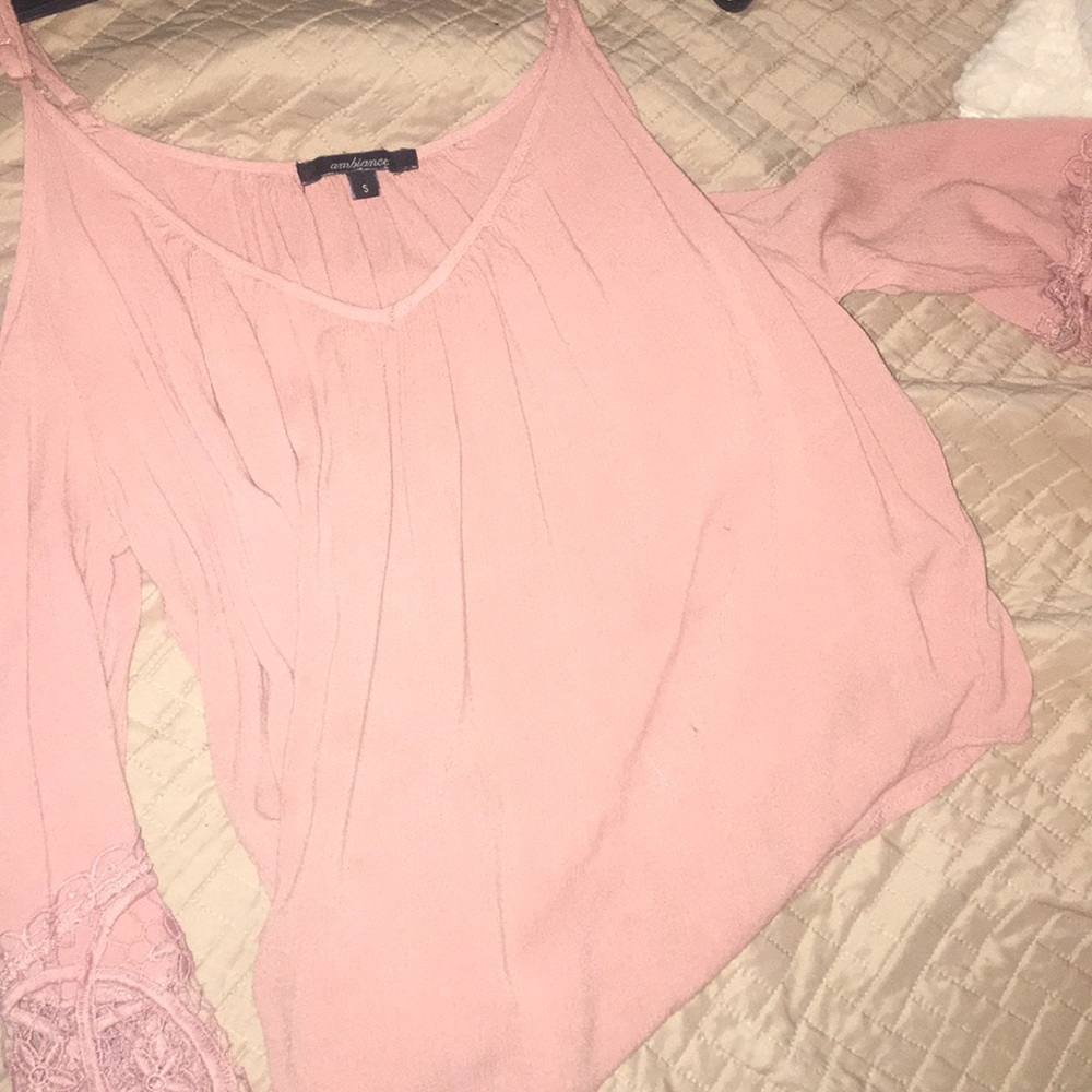 Off shoulder peach crop top